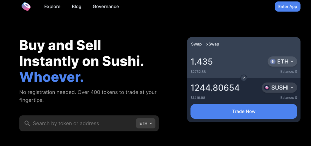 仮想通貨SUSHISWAP(スシスワップ)公式サイト